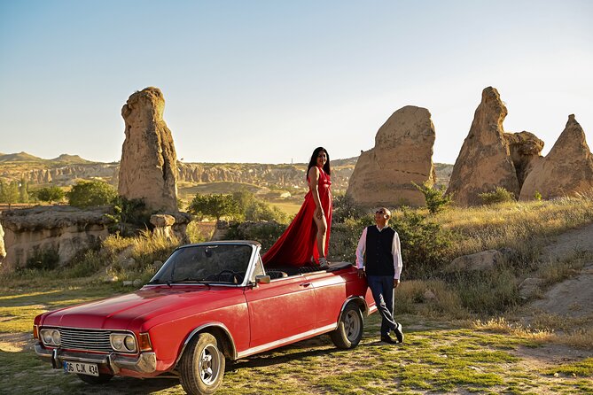 Cappadocia Classic Car Sunset or sunrise - Love Valley: The Classic Car Photo Moment With Balloons and Sunlight