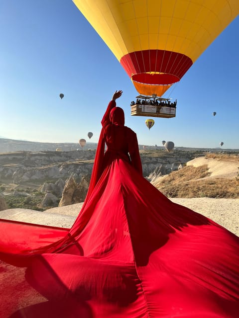 Cappadocia: Private Outdoor Photoshoot at Sunrise w/Transfer - The flying dress setup: fast, private, and actually helpful