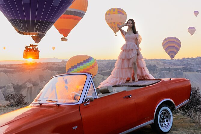 Cappadocia Private Photo Shoot with Flying Dress & Vintage Car - Why a Flying Dress Photo Shoot Works So Well in Göreme