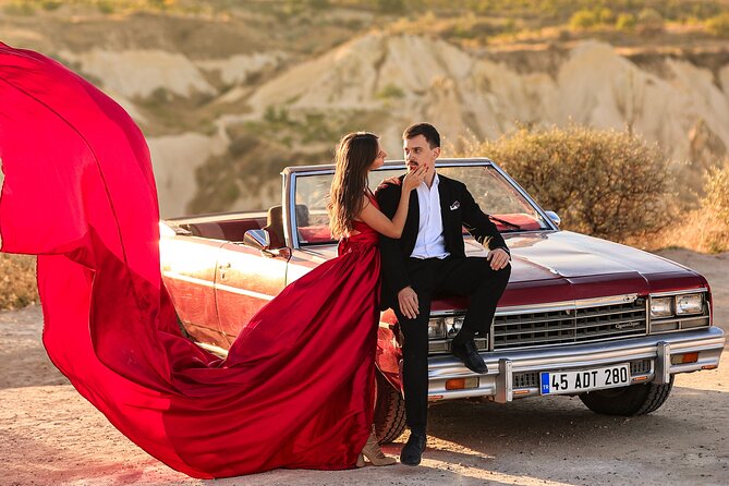 Cappadocia Private Photo Shoot with Flying Dress & Vintage Car - Vintage Car Between Stops: More Than a Photo Prop