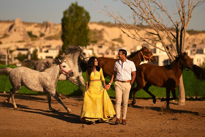 Cappadocia Running Horses Photoshoot with Private Pickup - Posing With Confidence: How Guidance Helps Your Photos
