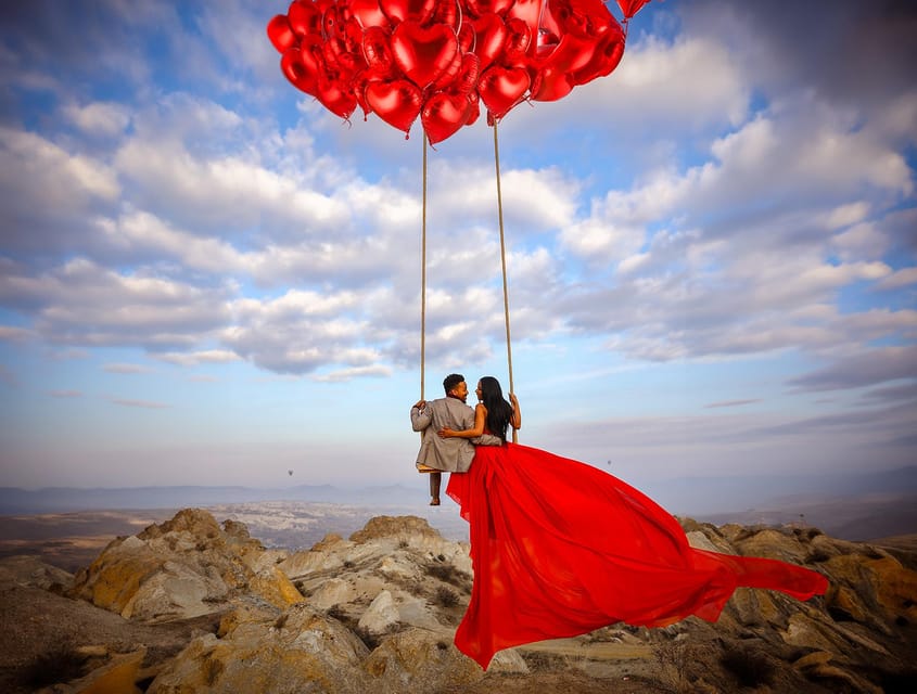 Cappadocia: Taking photo with Swing at hot air balloon view - Why a Crane Swing Beats Standard Balloon Photos in Cappadocia