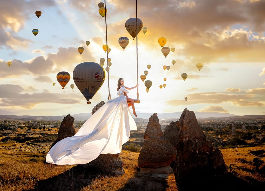 Cappadocia: Taking photo with Swing at hot air balloon view - The Dress, The Editing, and Why the Photo Count Isn’t the Whole Story