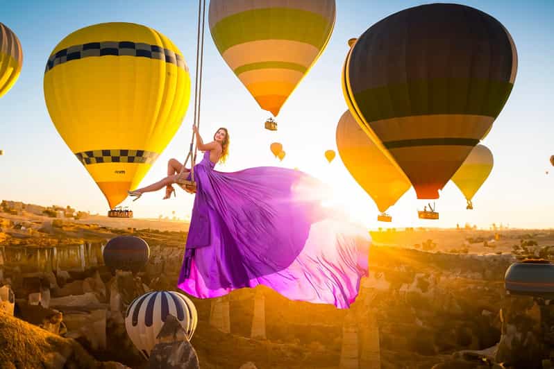 Cappadocia: Taking photo with Swing at hot air balloon view - Transfers and Private Group Value: Less Waiting, More Shooting