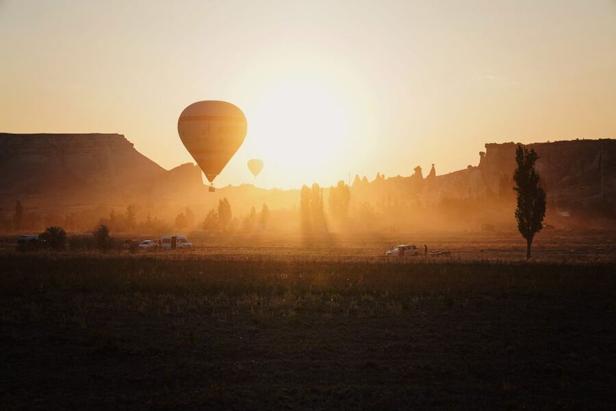 Hot air balloons in Goreme red valley - What You’ll Spot Over Pasabag, Uçhisar, and Kızılçukur