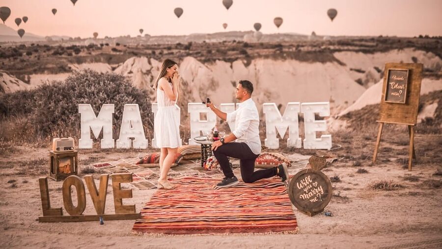 Marriage Proposal Surprise & Engagement in Cappadocia - The Proposal Setup: Candles, Rugs, and a Photo Corner That Looks Ready-Made